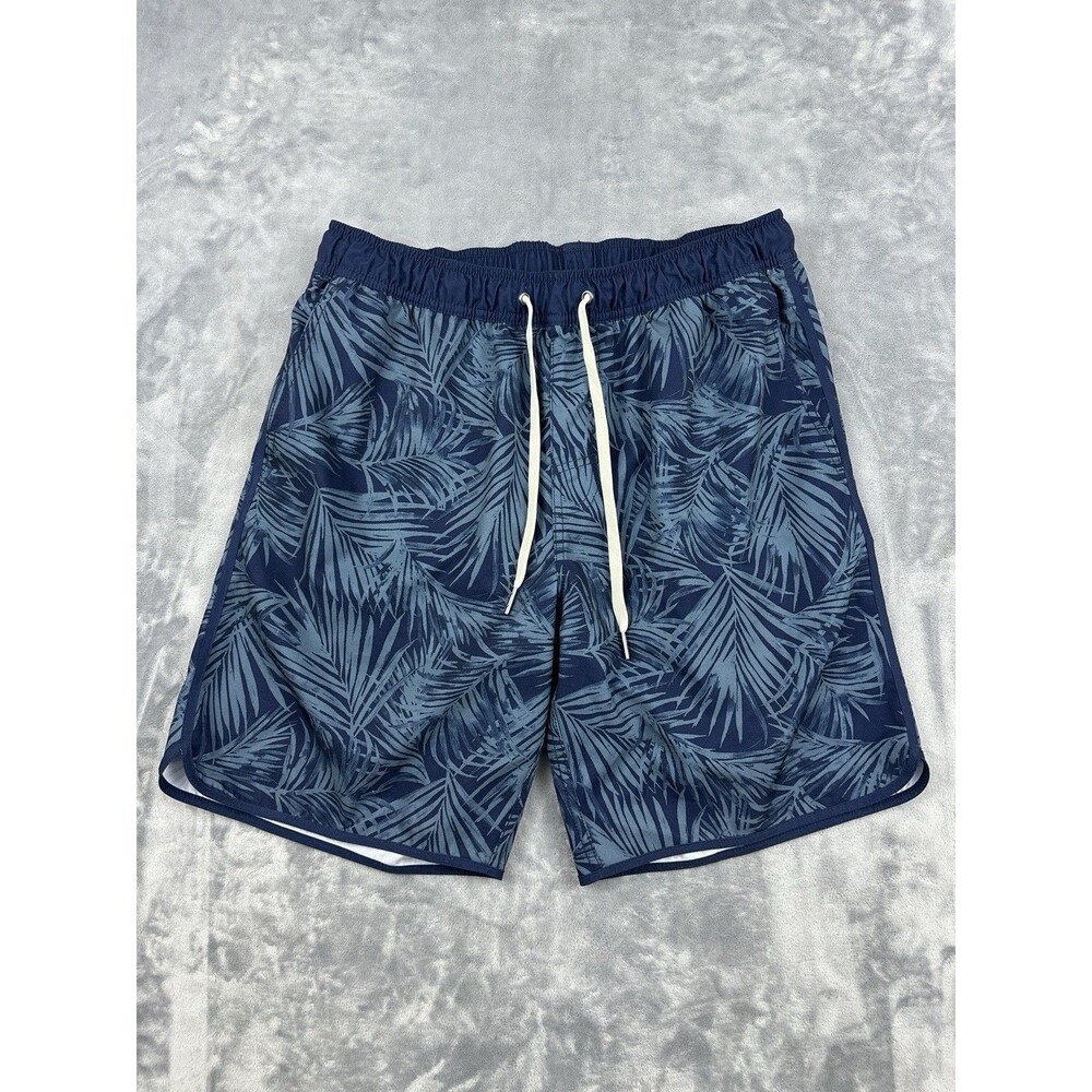 Fair Harbor The Anchor Swim Trunks Lined Shorts Mens Size M Navy Blue Floral